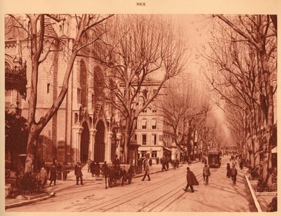 Avenue de la Victoire ve Notre-Dame Kilisesi, Nice, 1930. by Unbekannt