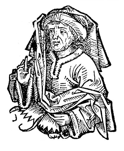 İbn Rüşd 1126-1198, ünlü ortaçağ İslam filozofu, 1493 by Unbekannt