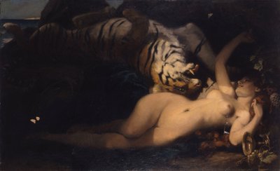 Bir kaplanla oynarken Bacchante by Unbekannt Unbekannt
