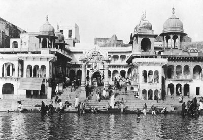 Yamuna Nehri'nde ghat banyosu, Muttra, 1917 by Unbekannt