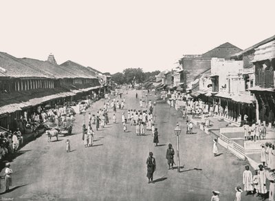Çarşı sahnesi, yerli mahalle, Kalküta, Hindistan, 1895. by Unbekannt