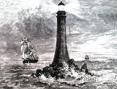 Bell Rock Deniz Feneri fırtınada. by Unbekannt
