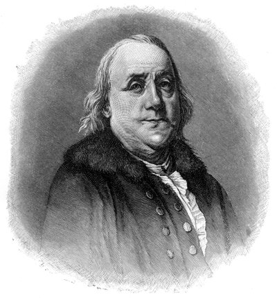 Benjamin Franklin, 18. yüzyıl Amerikalı bilim adamı, mucit ve devlet adamı, 1901 by Unbekannt