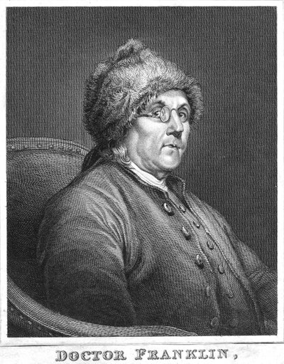 Benjamin Franklin, Amerikalı bilim adamı, mucit ve devlet adamı, 18. yüzyılın sonlarında by Unbekannt