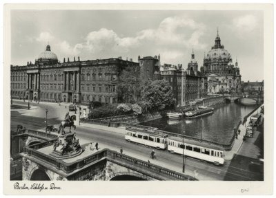 Berlin, 1937/38 civarında Kurfürstenbrücke ve katedral / fotoğraflı kartpostal ile şehir sarayı by Unbekannt