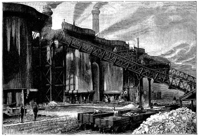 Yüksek fırınlar, Barrow Hematit Iron and Steel Company, Barrow in Furness, Cumbria, 1890 by Unbekannt