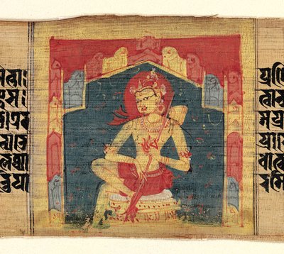 Bir Dağ Mağarasında Bodhisattva, Yaylı Çalgı Çalan Vina..., ca. 1090. by Unbekannt