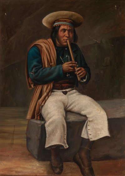 Bolivya Kızılderili Quena Çalıyor, yaklaşık. 1890-1892. by Unbekannt