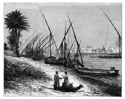 Nil Nehri üzerindeki Boulak, Kahire, Mısır, c1890 by Unbekannt