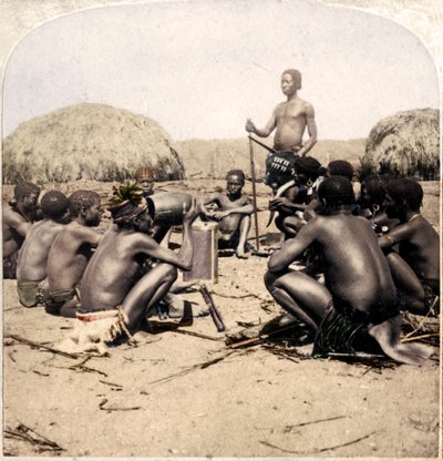 Umlaloose Nehri yakınında bir Konsey tutan Zulu Köyünün Cesurları, Zululand, SA, 1901 by Unbekannt