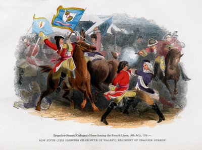 Fransız Hattını zorlayan Tuğgeneral Cadogans Atı, 18 Temmuz 1705 by Unbekannt