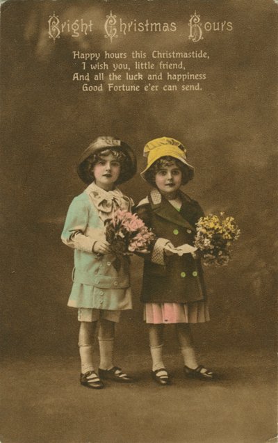 Parlak Noel Saatleri eski Noel kartı, c1900 by Unbekannt