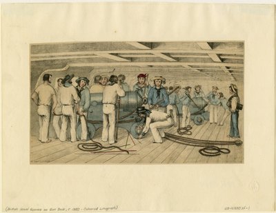 Silah güvertesinde İngiliz donanma topçuları, c. 1850 by Unbekannt