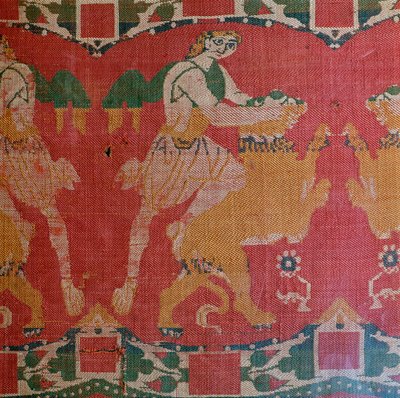 Kahraman ve aslan motifli Bizans ipeği by Unbekannt