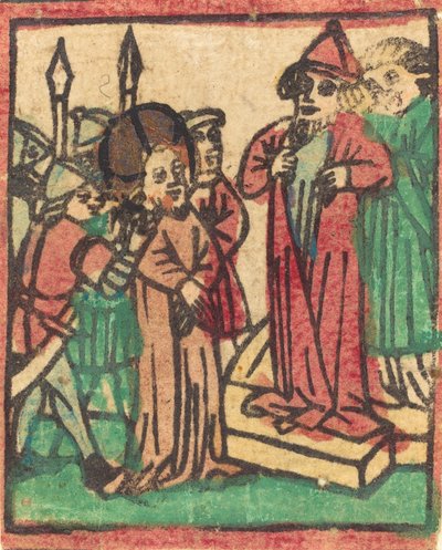 Caiaphas Elbiselerini Yırtıyor, muhtemelen 1449. by Unbekannt