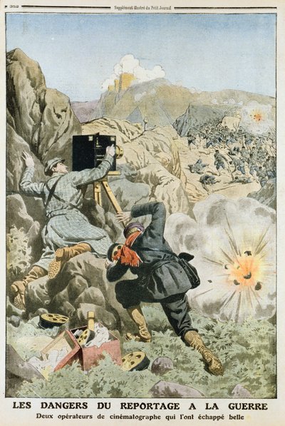 1912 Birinci Balkan Savaşı'nda çekim yaparken kameramanlar ateş altında by Unbekannt