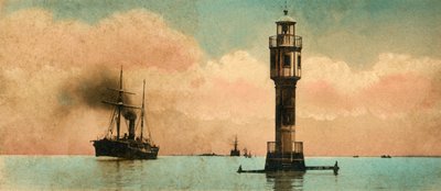 Süveyş Kanalı. Acı göller - kuzey deniz feneri, c1918-c1939. by Unbekannt