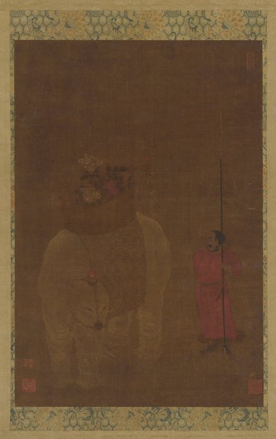 Caparisoned Fil ve Görevlisi, Ming hanedanı, 16-17. yüzyıl. by Unbekannt