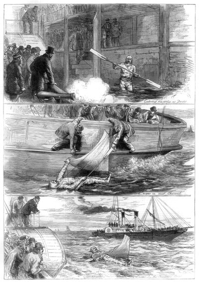 Kaptan Boytons, Kanal boyunca yolculuk, 1875 by Unbekannt