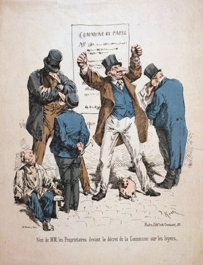 Mülk sahiplerinin karikatürü, Paris Komünü, 1871. by Unbekannt