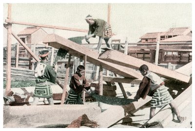 Marangozlar iş başında, Japonya, 1904 by Unbekannt
