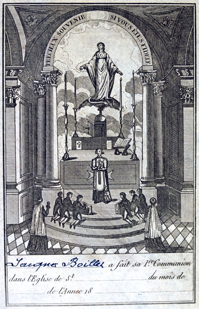 komünyon belgesi, 19. yüzyıl by Unbekannt