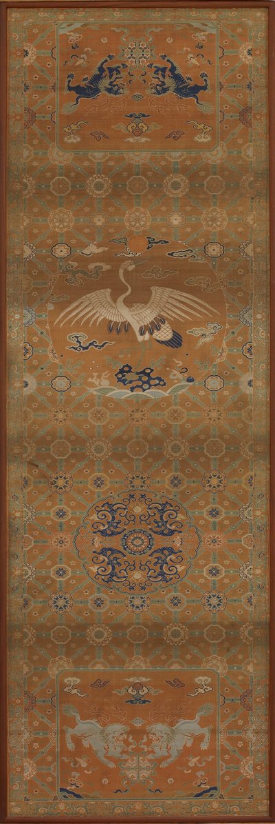 Vinçli sandalye örtüsü, aslanlar, ejderhalar, uğurlu semboller..., Qing hanedanı, 18. yüzyıl. by Unbekannt