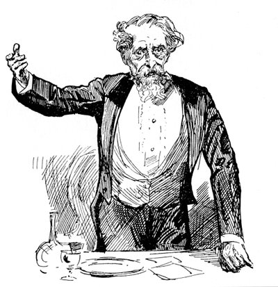 Charles Dickens yemek sonrası konuşma yapıyor, c1860s by Unbekannt