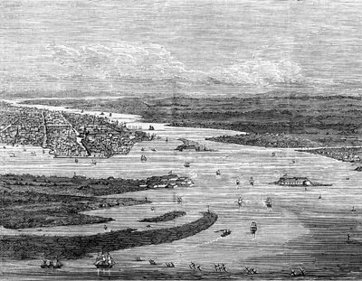 Charleston limanı, Güney Carolina, batık gemilerle by Unbekannt