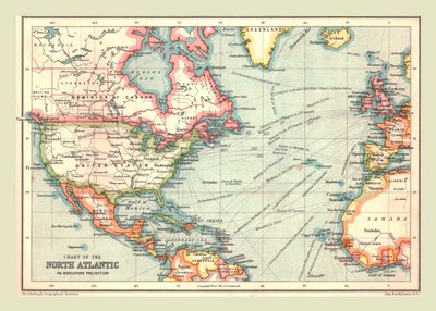 Kuzey Atlantik Haritası, 1902. by Unbekannt