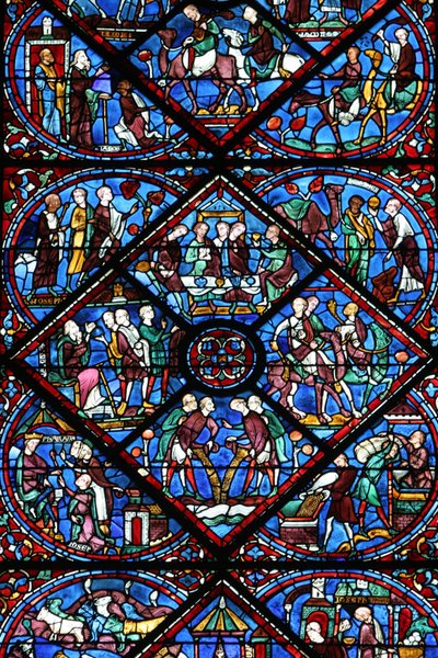 Chartres Katedrali : vitray pencere Chartres France by Unbekannt