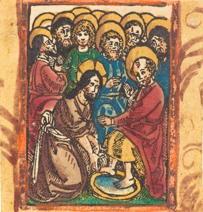 Havarilerin Ayaklarını Yıkanan İsa, c. 14901500. by Unbekannt