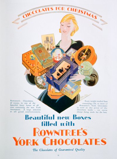 Rowntrees York Chocolates için Noel reklamı, 1928 by Unbekannt