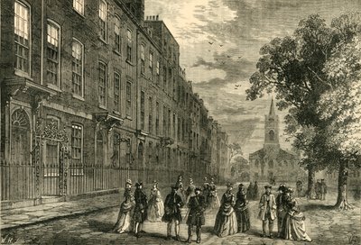 Church Row, Hampstead, 1750, c1876. by Unbekannt