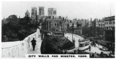 Şehir duvarları ve Minster, York, c1920