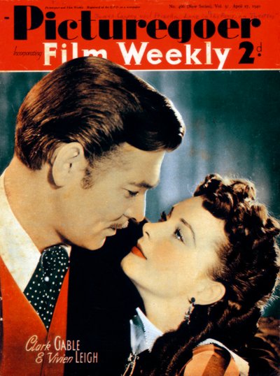 Clark Gable 1901-1960 ve Vivien Leigh 1913-1967, oyuncular, 1940 by Unbekannt