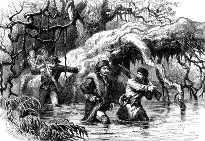 Clark ve askerleri Wabash'ı geçerken, c1778-1779 c1880 by Unbekannt