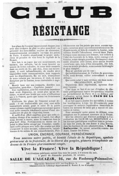 Club de la Resistance, Paris Komünü