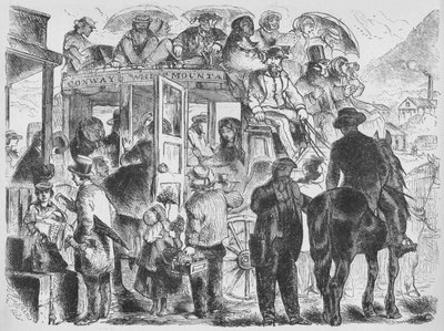 Tatil köyleri ve otellere giden koçlar, c1859, 1938 by Unbekannt