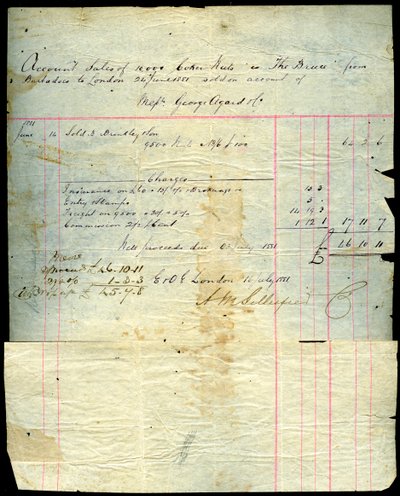 Hindistan cevizi satış makbuzu, Barbados