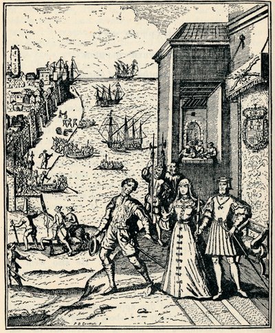 Columbus, Ferdinand ve Isabella ile, 3 Ağustos 1492, 1912 by Unbekannt