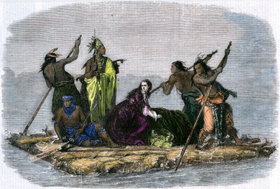 Tutsak bir kızı taşıyan Komançiler, c1860 by Unbekannt