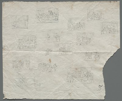 Raphael ve diğer sanatçılardan sonra Kompozisyon Eskizleri recto, c. 1800. by Unbekannt