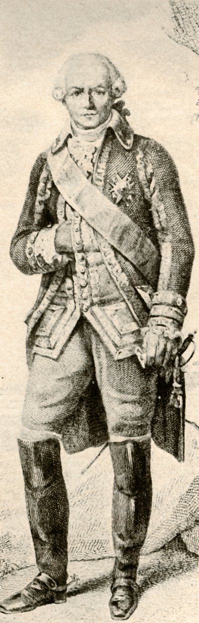 Kont de Rochambeau, bir Fransız subayının elbisesini gösteriyor, 1791, 1937. by Unbekannt