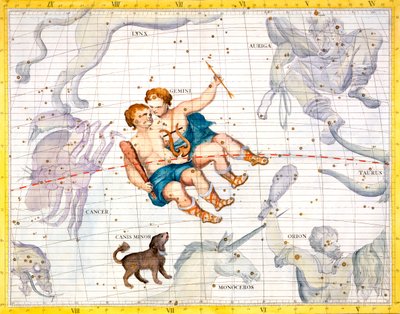 İkizler ve Canis Minor Takımyıldızları, 1729 by Unbekannt