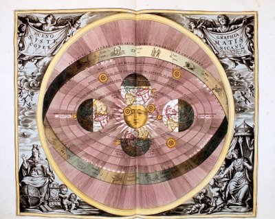 Kopernik güneş merkezli Evrenin Güneş merkezli sistemi, 1708 by Unbekannt