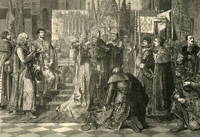 Macaristan Kralı I. Louis'in Polonya Kralı olarak Krakov'da taç giyme töreni, 1370, 1890. by Unbekannt