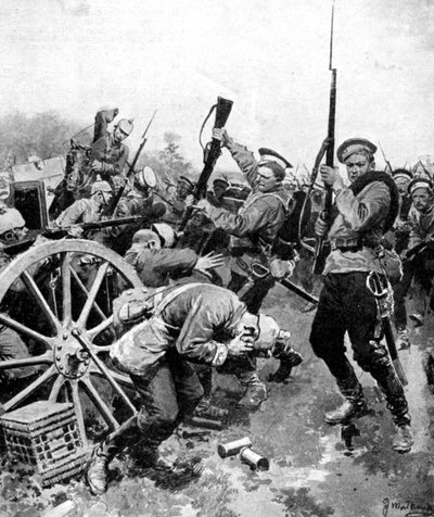 Alman birliklerine Kazak saldırısı, Doğu Prusya, Birinci Dünya Savaşı, 1914 by Unbekannt