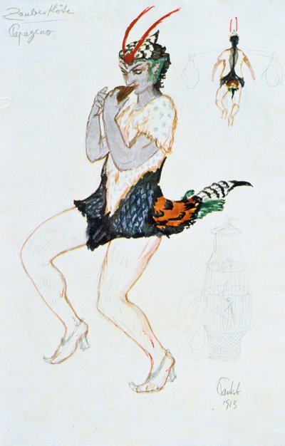 Papegeno için kostüm tasarımı, 1913 by Unbekannt