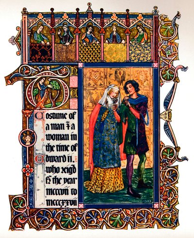 Edward II zamanında bir Erkek ve Kadın Kostümü, 1909 by Unbekannt